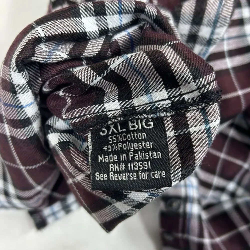 Mountain Ridge Shirt Mens 3XL Big Red Plaid Flannel Long Sleeves Button Up NWT